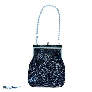 Vintage Golden Name Beaded Evening Bag Purse